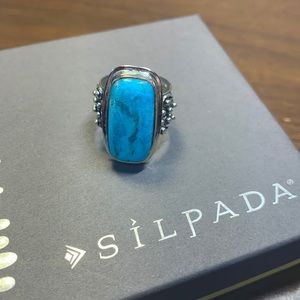 Silpada turquoise ring size 8 sterling silver
